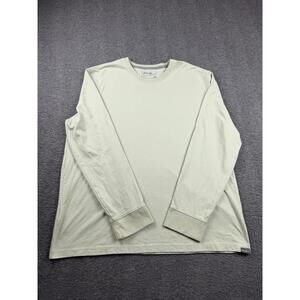 Eddie Bauer Men's XL Cream Long Sleeve Crew Neck Cotton Blend Basic T-Shirt‎
